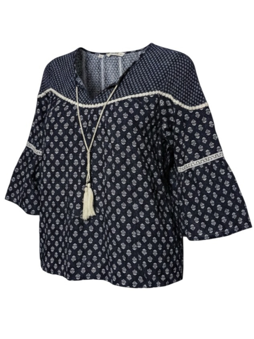 Only True N Blue Ladies Casual Pull Over Blouse